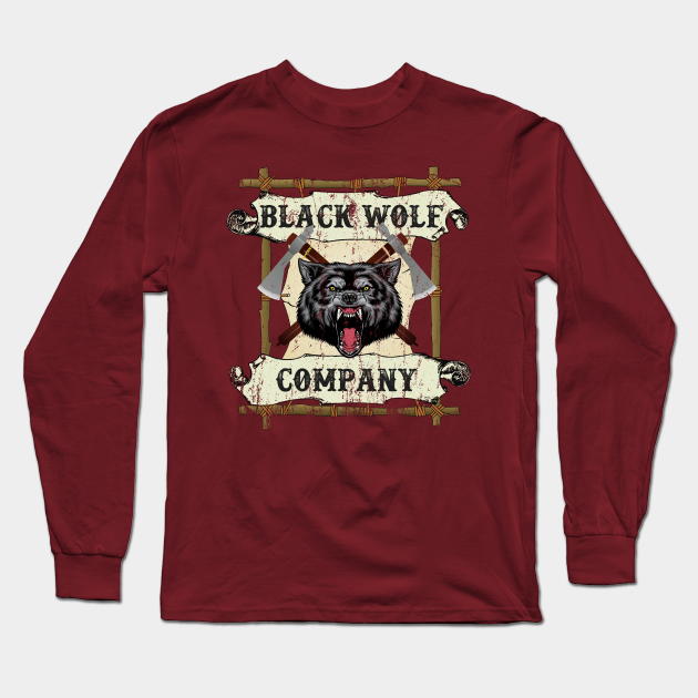 Black Wolf Company, distressed Frontier Long Sleeve TShirt TeePublic